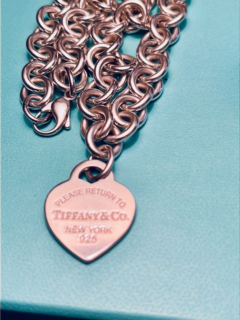 Tiffany & Co. Return to Tiffany Heart Tag Chain Link Necklace 925 - Picture 8 of 8